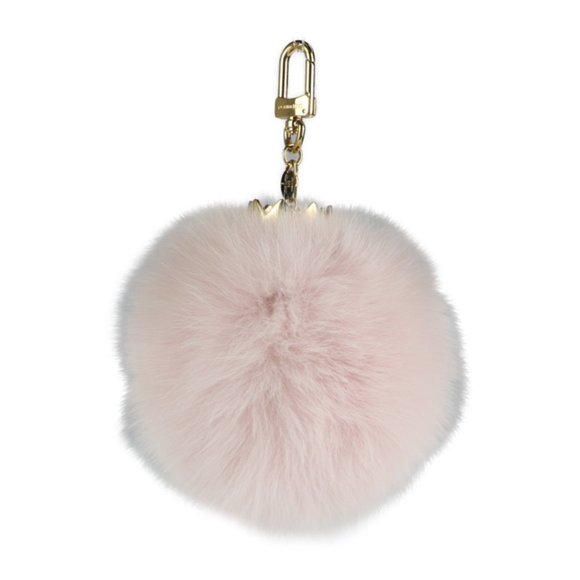 LOUIS VUITTON Louis Vuitton Fluffy Keychain M67371 Rabbit Fur Metal Rose Clai... - Picture 2 of 6